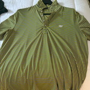 RLX Ralph Lauren Yellow and Black Striped Polo Shirt